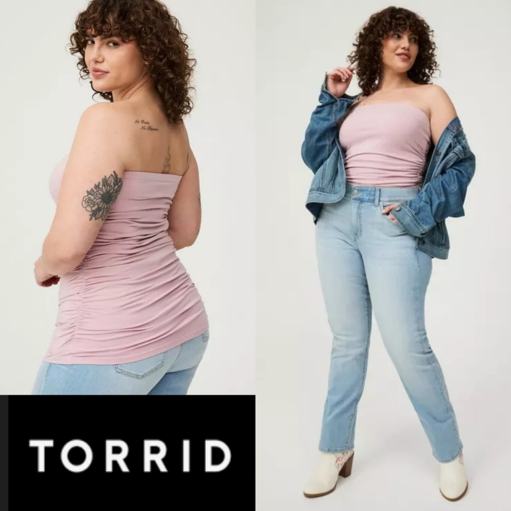 torrid Dusty Pink Strapless Ruched Tube Top